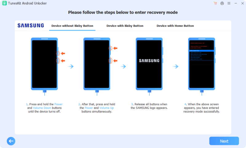 enter recovery mode samsung