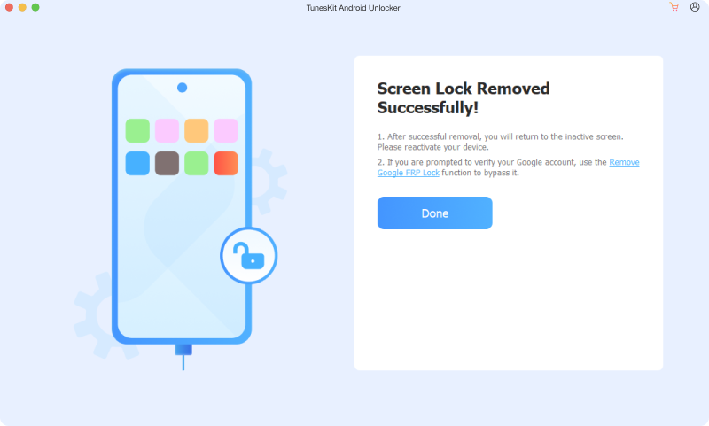 start to unlock android device