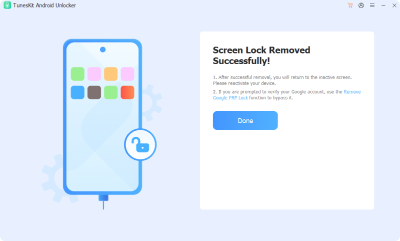 screen lock removed successfully