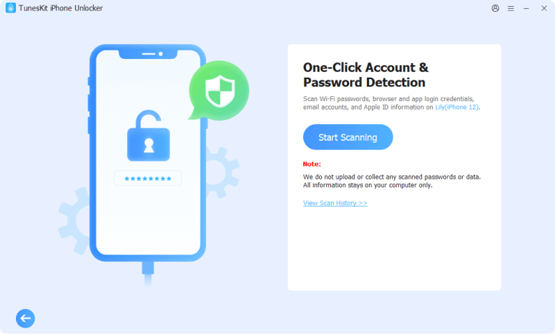 start scanning passwords