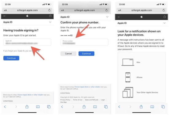 apple online password reset