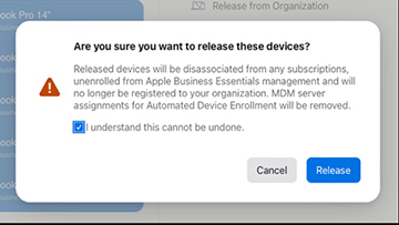 apple business manager release device