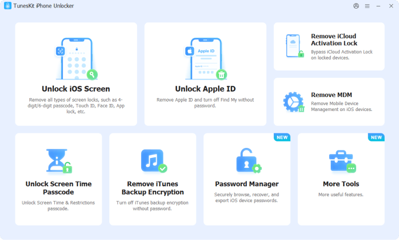 click unlock ios screen on tuneskit ipohone unlocker