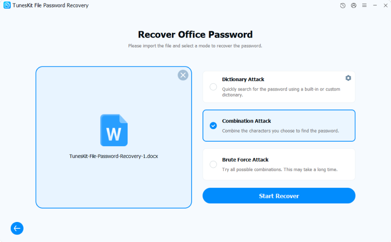 recover word open password