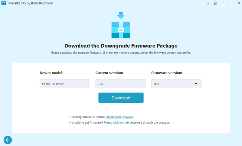 downgrade ios 27 to ios 26
