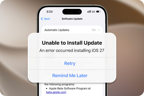 iOS 27 Unable to Install Update