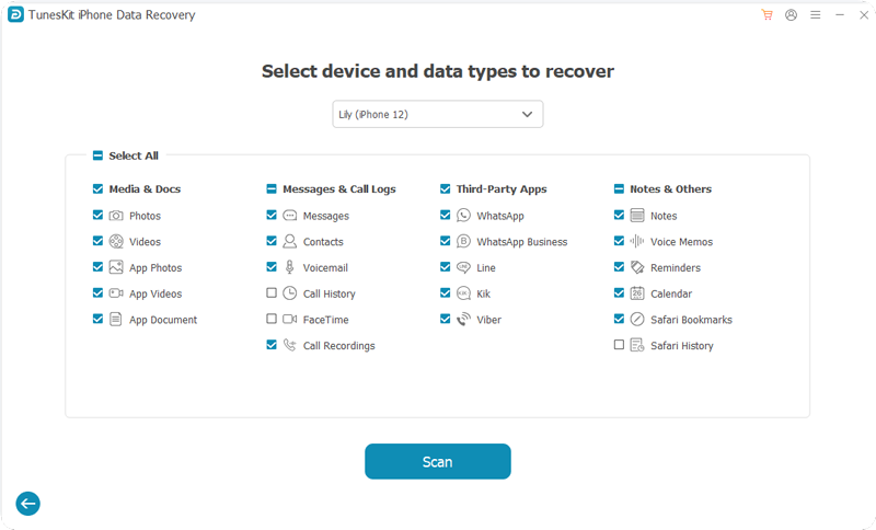 tuneskit iphone data recovery software