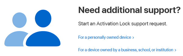 activation lock support request
