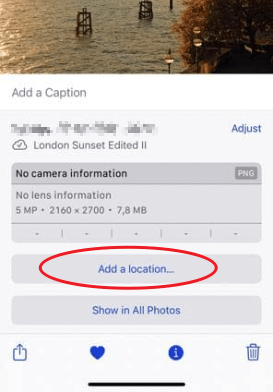 add a location to photos