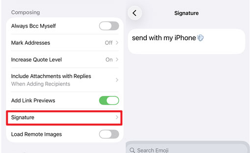 add mail signature