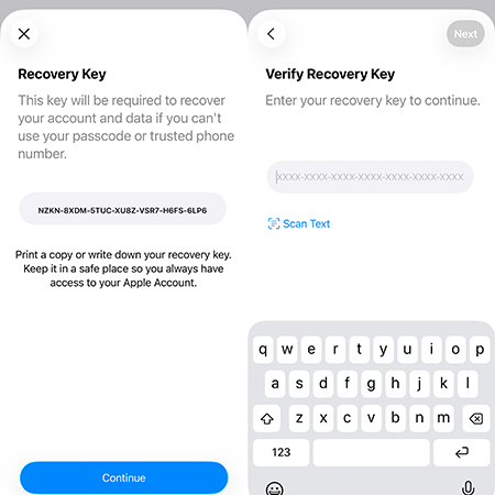 add recovery key
