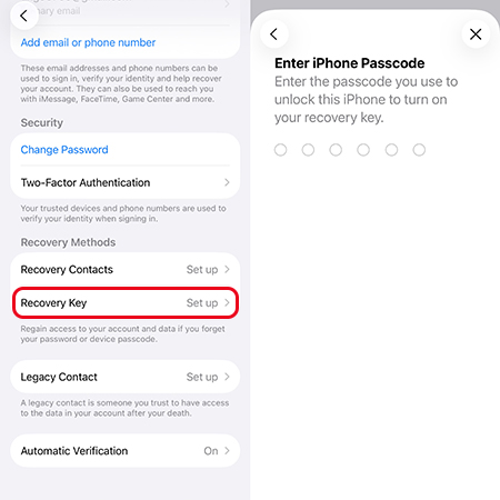 add recovery key