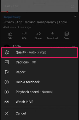 adjust video quality