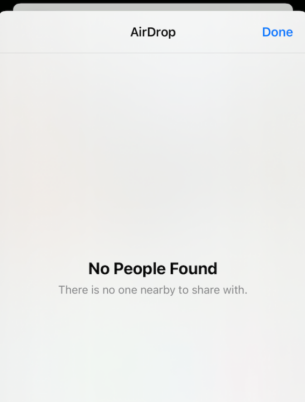 airdrop no people found issue