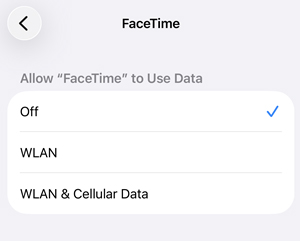 allow facetime to use data