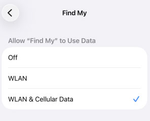 allow find my to use data