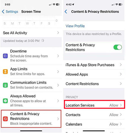 allow location change
