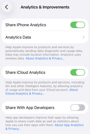 analytics and improvements