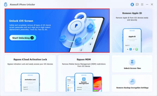 appgeeker iphone unlocker unlock iOS screen interface on Windows 11