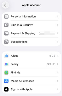 apple account page