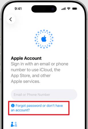 apple account settings screen