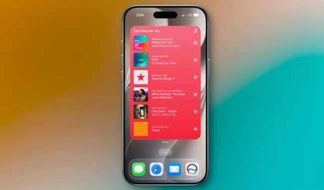 apple music extra large widgets