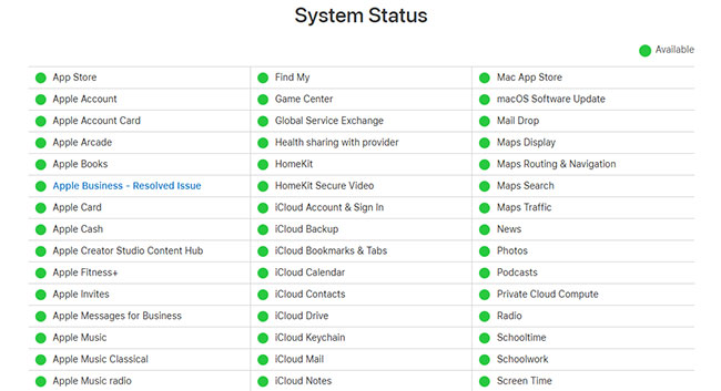 check apple servers