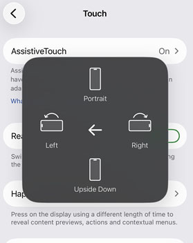 assistivetouch rotate screen settings