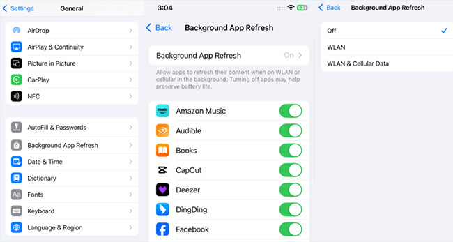 background app refresh