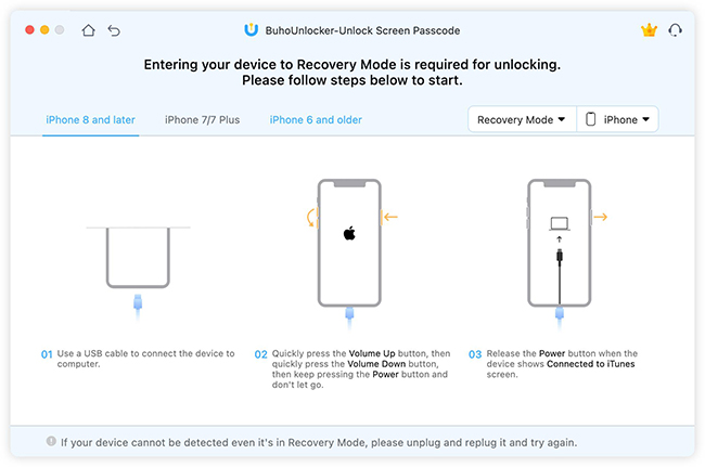 buhounlocker enter recovery mode
