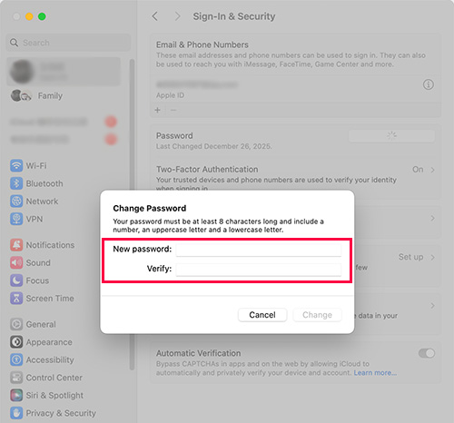 reset apple account password on mac