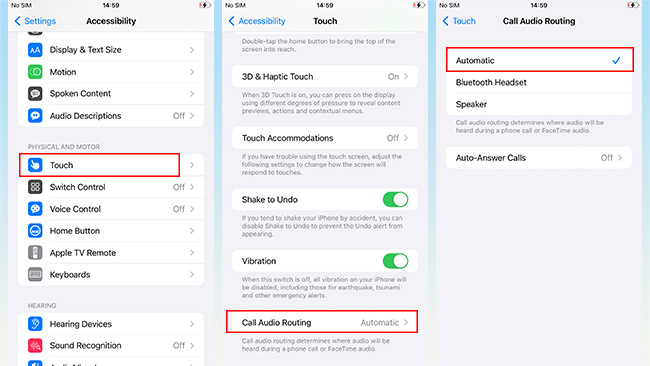 change call audio routing setting