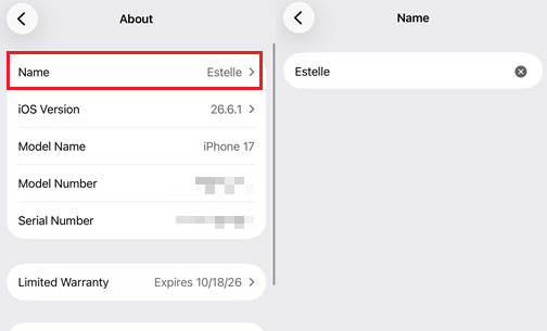 change iphone name
