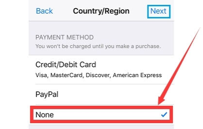 change region none card