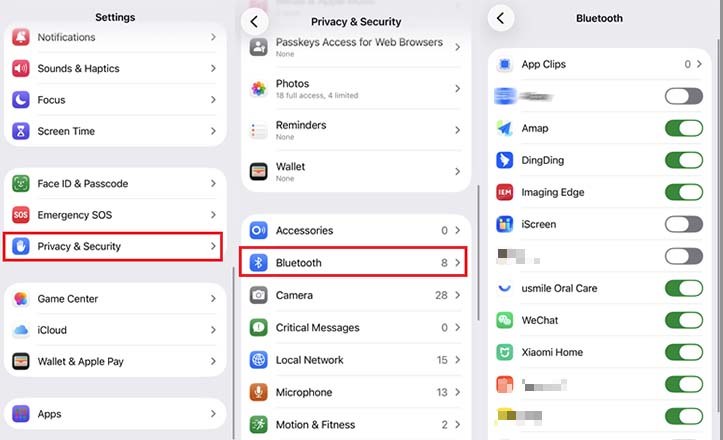 check apps bluetooth permission