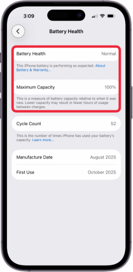 check iphone battery health
