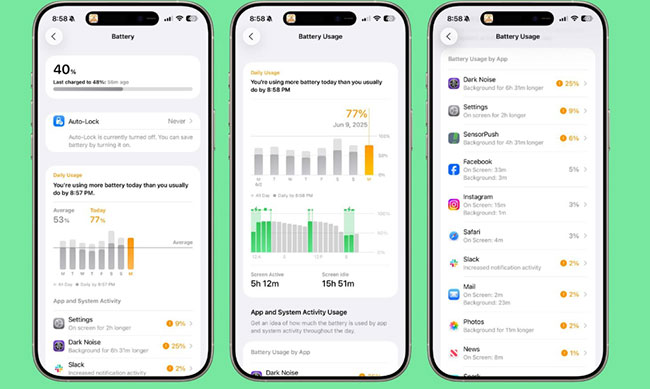 check iphone battery usage