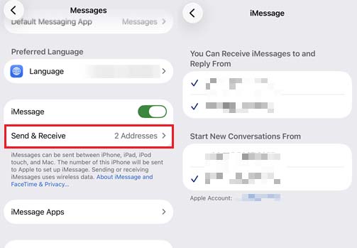 check send and receive settings