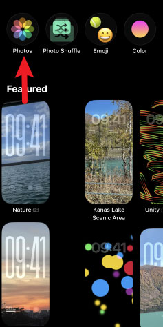 choose photos to set wallpaper
