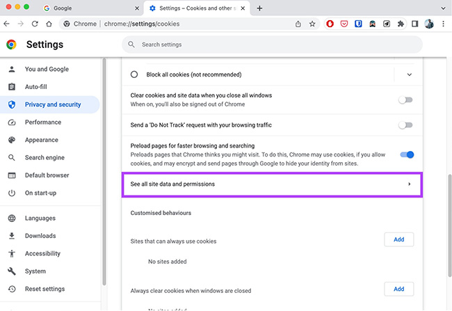 clear chrome cache