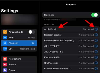 connect apple pencil to bluetooth