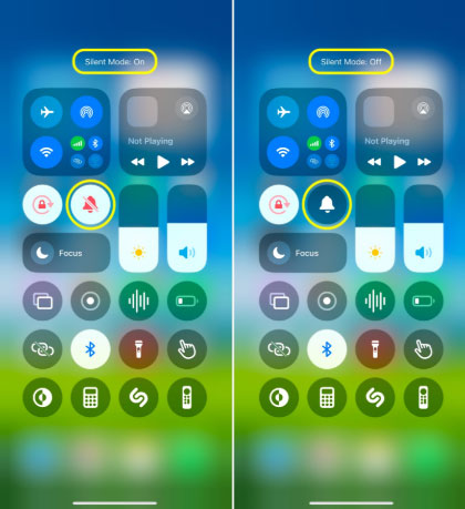 control center silent mode