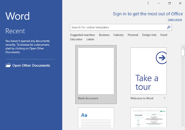 create a blank document