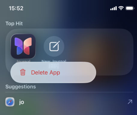 delete app from app library