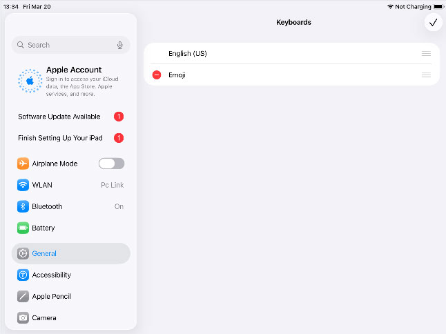 delete third-party keyboard on ipad