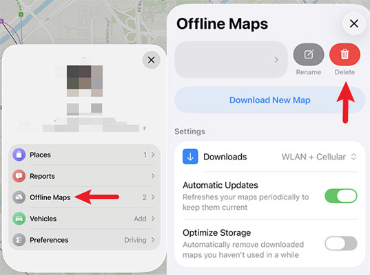 delete offline maps