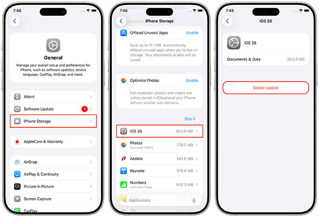 delete beta update file