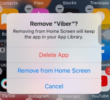delete viber app