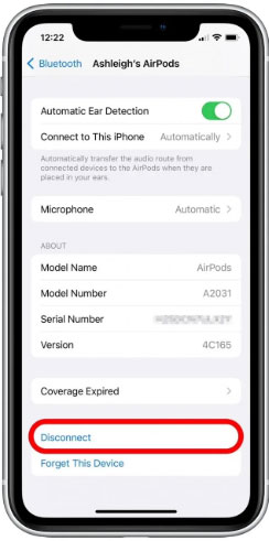 disconnect bluetooth devices