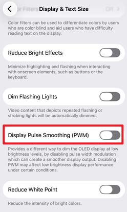 display pulse smoothing
